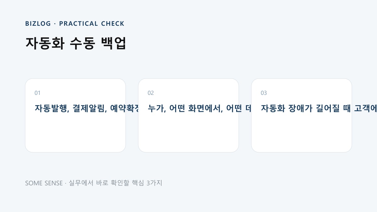 자동화 수동 백업 핵심 실무 체크 이미지
