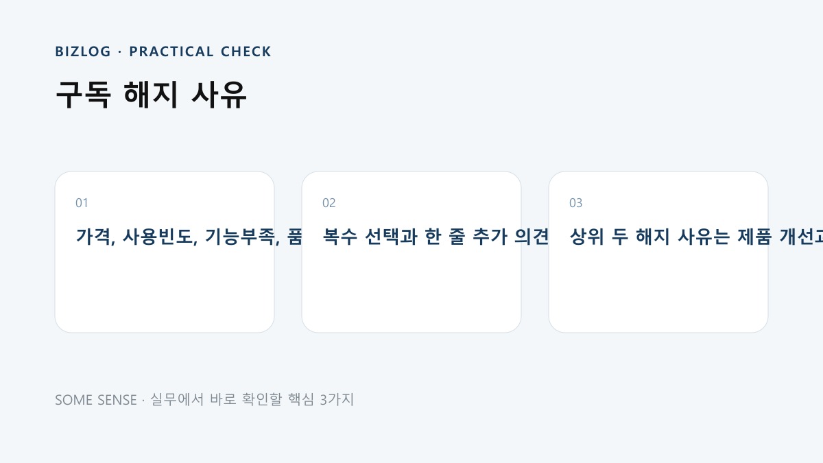 구독 해지 사유 핵심 실무 체크 이미지