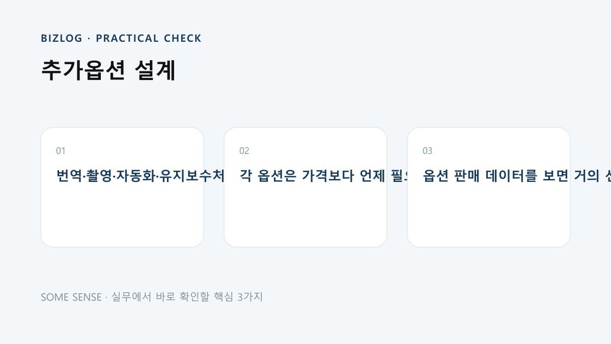 추가옵션 설계 핵심 실무 체크 이미지